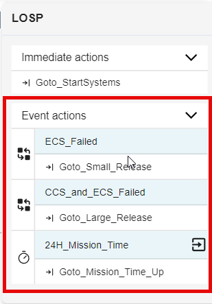 Event Actions Section