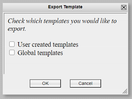 Export Template Window