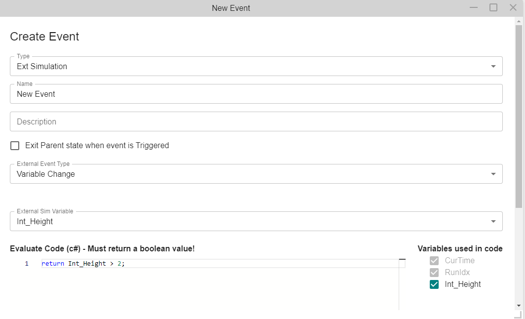 External Simulation Options