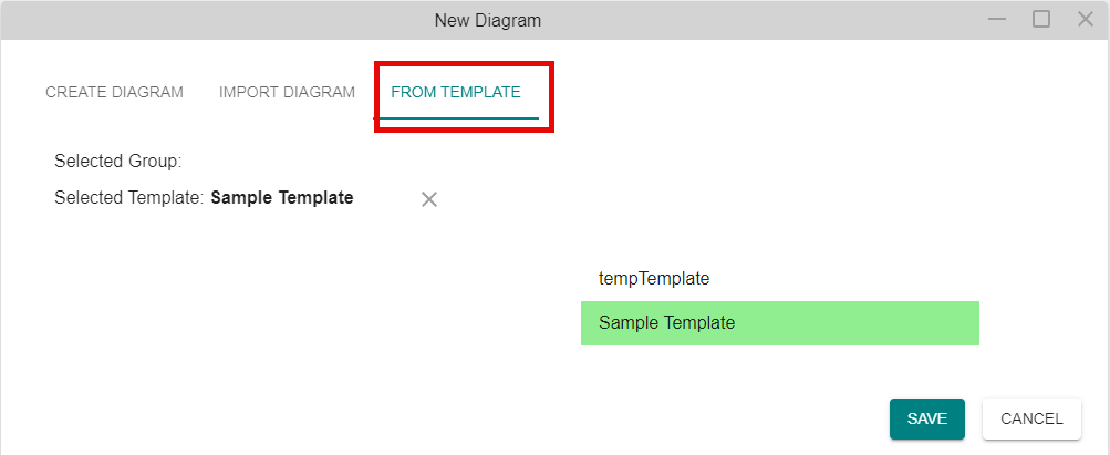 New Diagram Dialogue Box